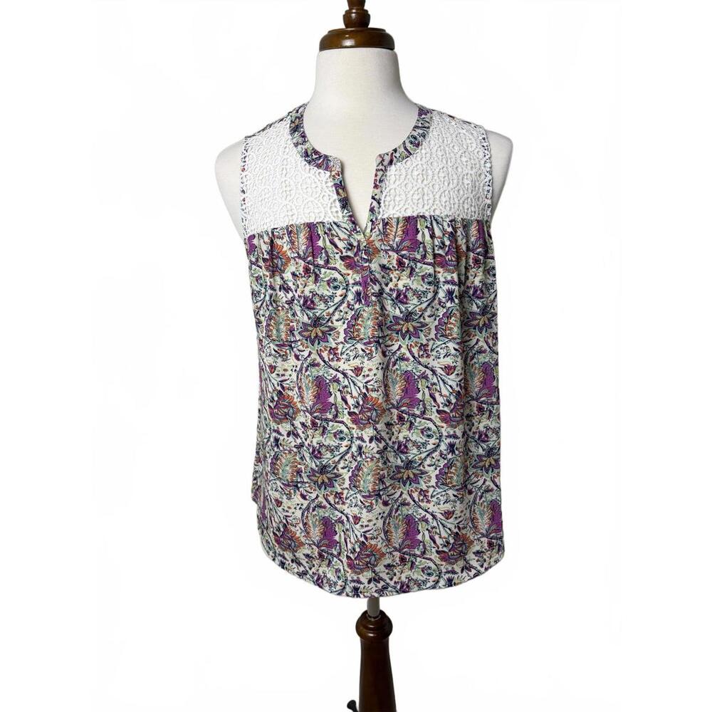 DR2 Floral Print Sleeveless Blouse, size L